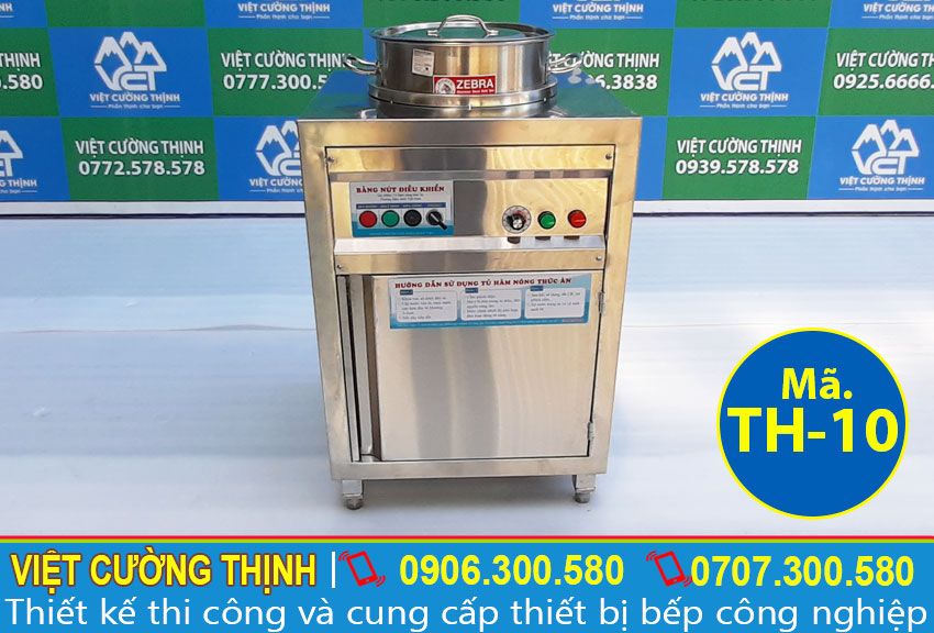 Tủ giữ nóng canh, Tủ hâm nóng canh TH-10 sản xuất Inox Việt Cường Thịnh.