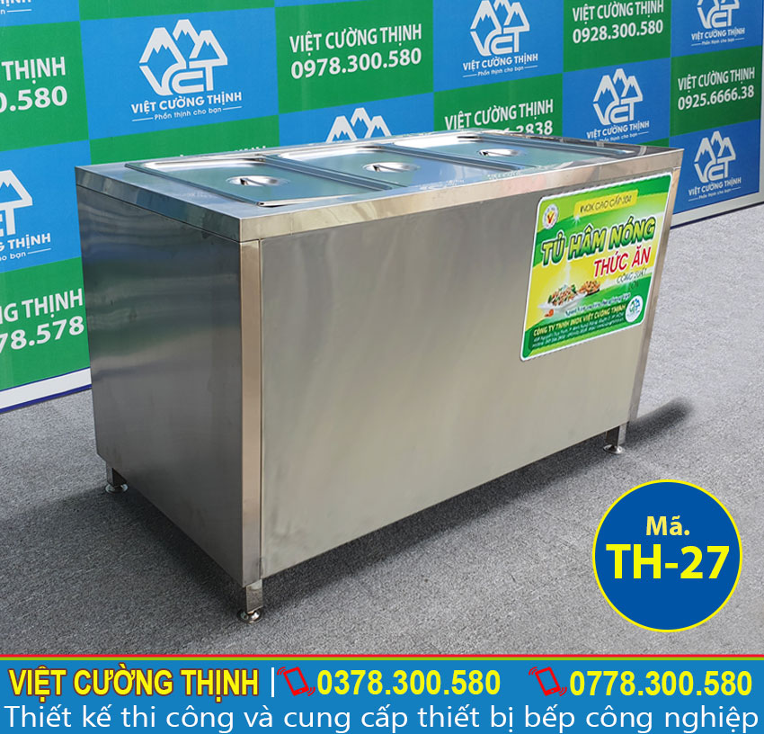 Báo giá tủ giữ nóng thức ăn công nghiệp 3 khay TH-27.