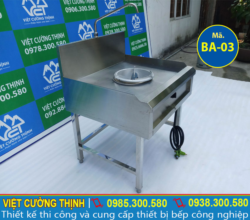 Thiết kế bếp khè công nghiệp 1 họng khá nhỏ gọn, trọng lượng nhẹ