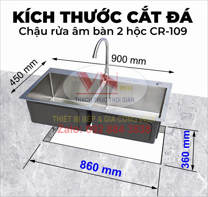 Kích thước mặt đá cần cắt