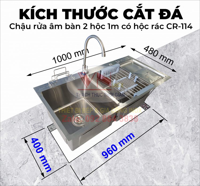 Kích thước mặt đá cần cắt