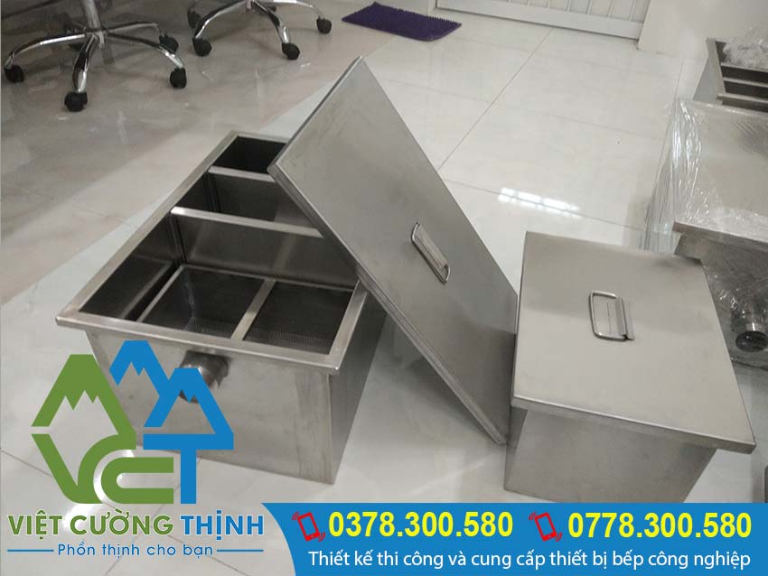 Bể tách mỡ, bẫy mỡ inox, bể tách mỡ gia đình 30l