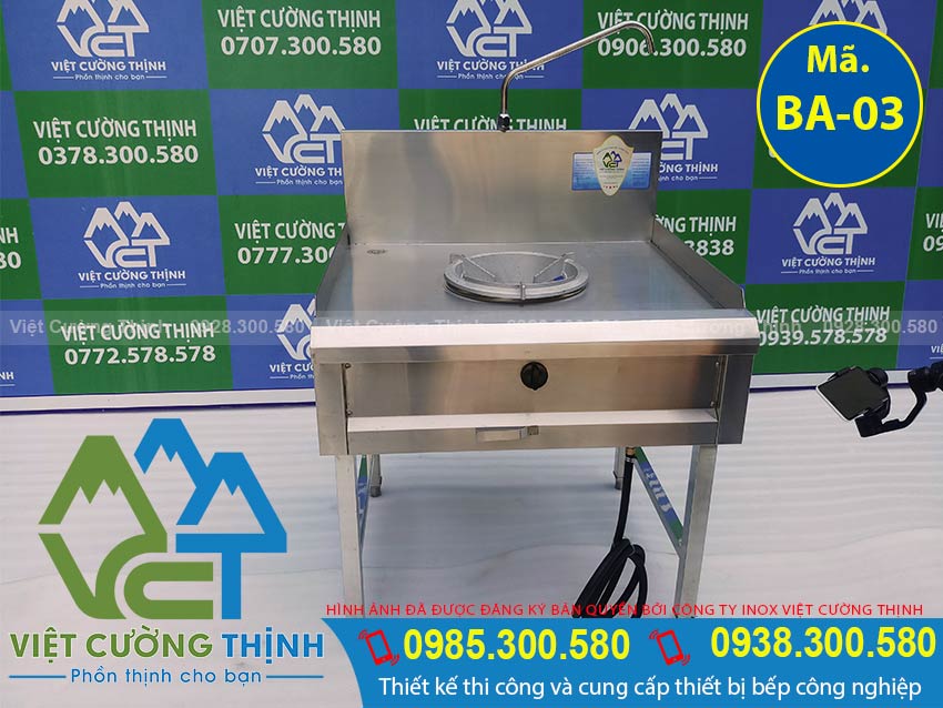 Bếp kiềng tô 1 họng, bếp công nghiệp kiềng tô, bếp á công nghiệp 1 họng kiềng tô tại xưởng IVN (Ảnh thực tế).