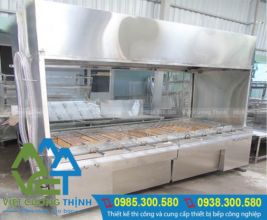 bếp nướng than inox loại lớn quay tự động