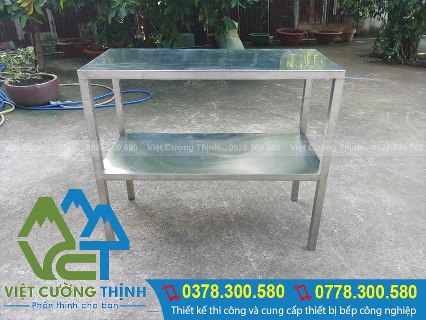 Mua kệ inox 2 tầng loại phẳng chất lượng, giá tốt tại Việt Cường Thịnh.