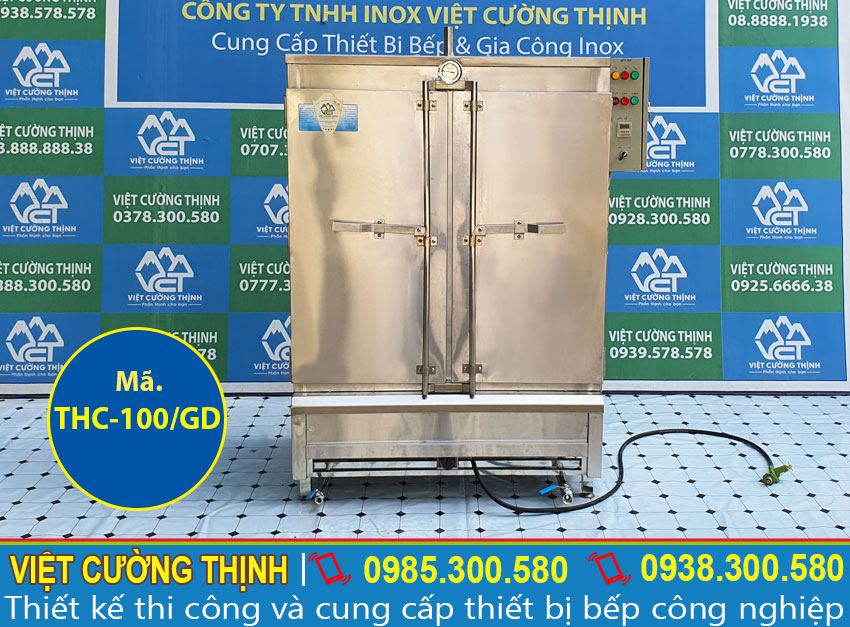 Mẫu tủ nấu cơm bằng điện và gas 100 kg | Tủ hấp cơm bằng điện và gas 100 kg sản xuất Việt Cường Thịnh.