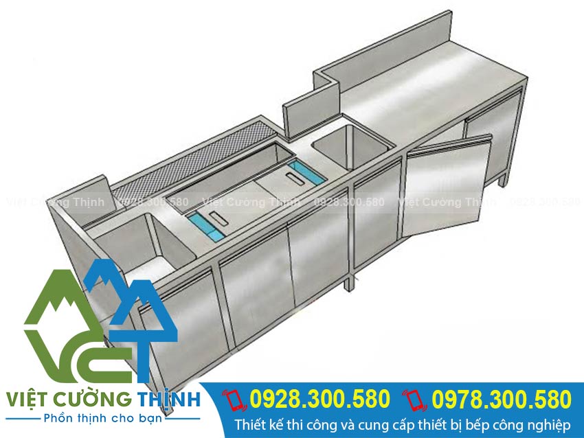 Quầy trà sữa inox Việt Cường Thịnh