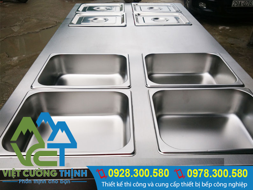 Tủ hâm nóng thức ăn, tủ giữ nóng thực phẩm được gia công từ inox cao cấp nhập khẩu 304.
