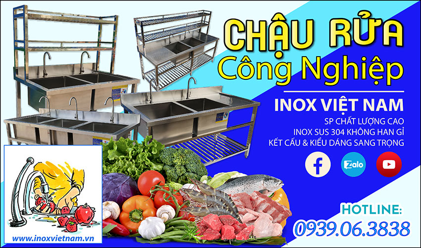 Việt Cường Thịnh - Địa chỉ mua chậu rửa công nghiệp, máng rửa tay inox công nghiệp giá tốt chất lượng tại TPHCM.