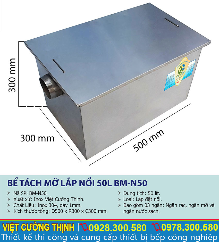 Thông số kỹ thuật Bể tách mỡ inox | bẫy mỡ | bẫy mỡ inox| bể tách dầu mỡ inox |bể tách mỡ
