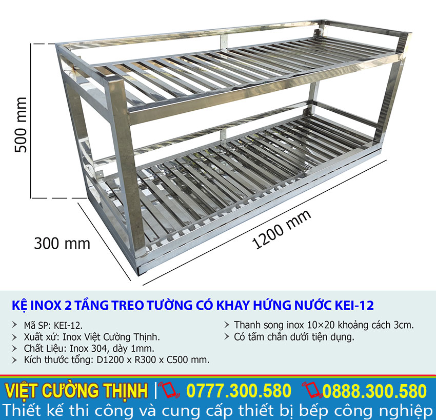 Thông số kỹ thuật về Kệ bếp inox 304,