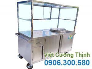 Xe bán phở inox, tủ bán phở inox, xe đẩy bán phở có nồi điện sản xuất Inox Việt Cường Thịnh.