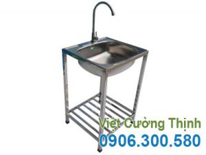 mẫu bồn rửa inox gia đình có chân, chậu rửa inox đình sản xuất Inox Việt Cường Thịnh.