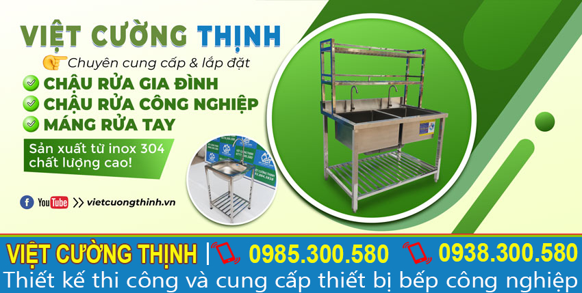 Inox Việt Cường Thịnh là đơn vị cung cấp và sản xuất chậu rửa công nghiệp.
