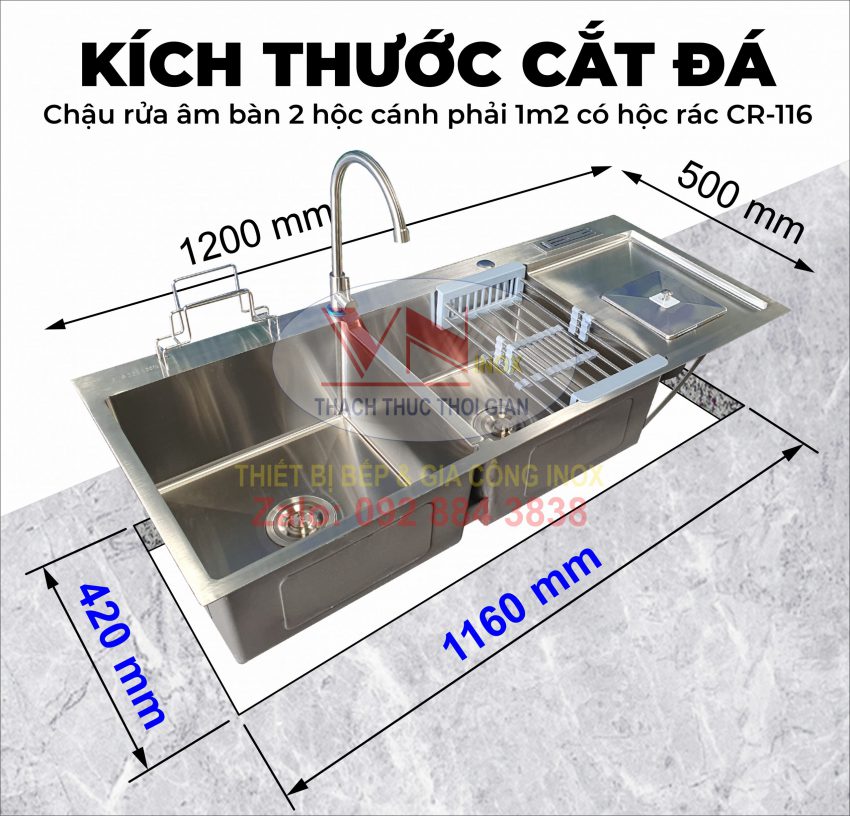 Kích thước mặt đá cần cắt